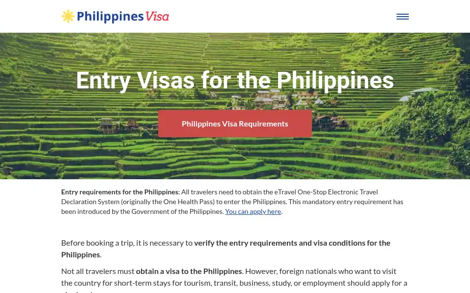 Screenshot of philippinesvisa.com