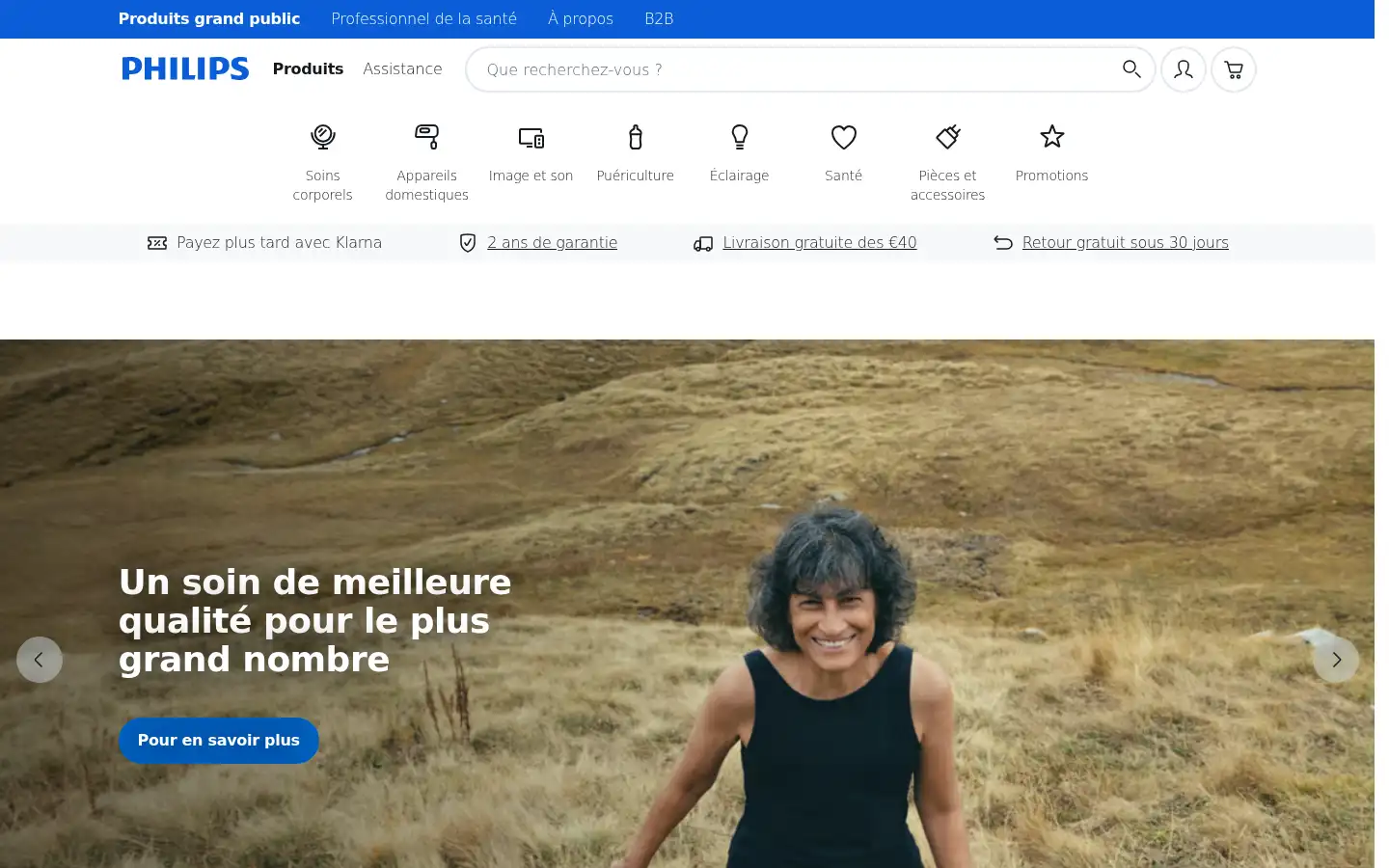Screenshot of philips.com