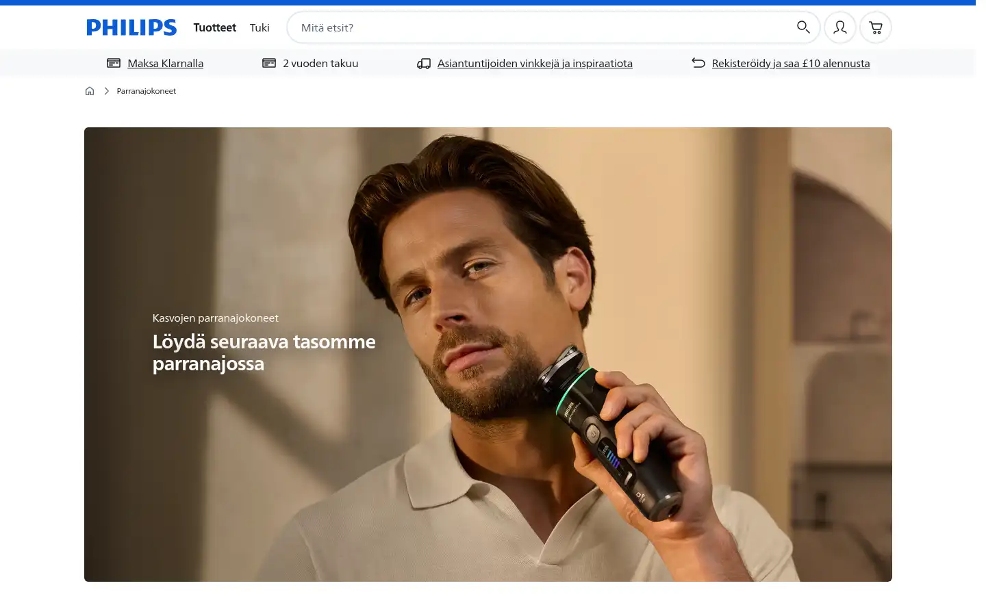 Screenshot of philips.fi