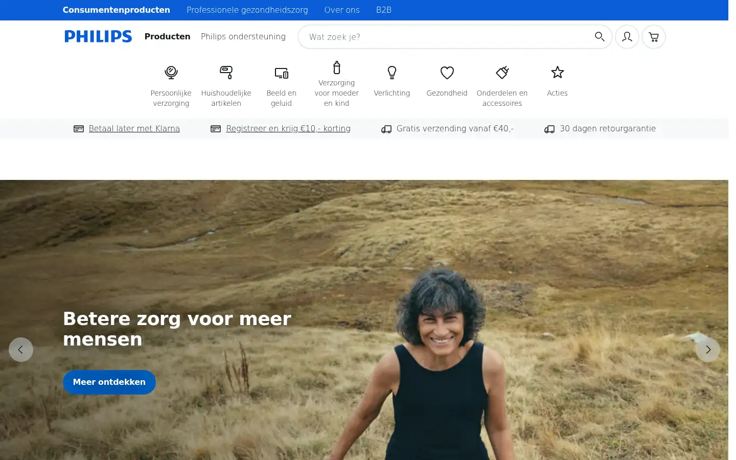 Screenshot of philips.nl