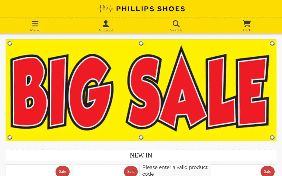Screenshot of phillipsshoes.ie