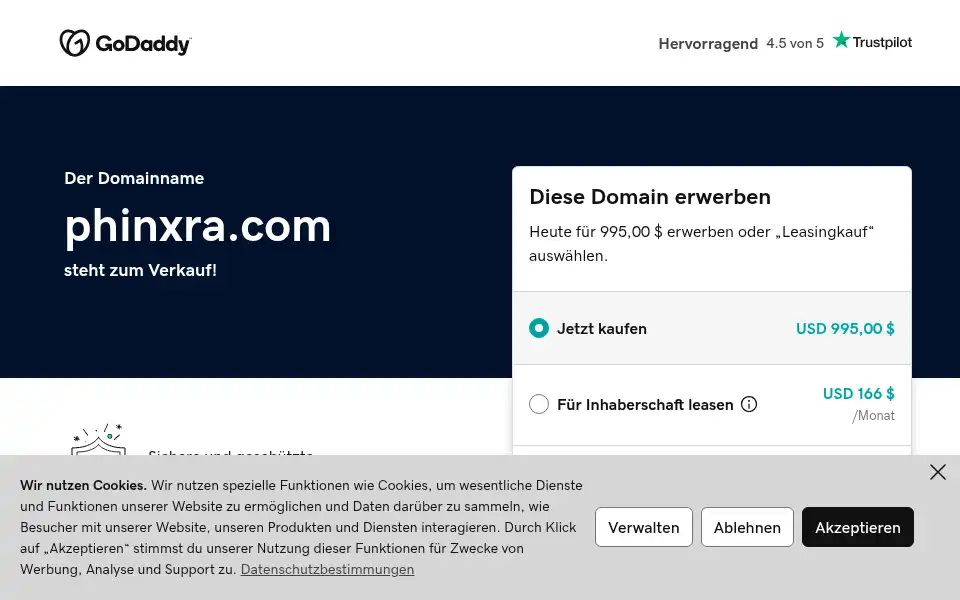 Screenshot of phinxra.com