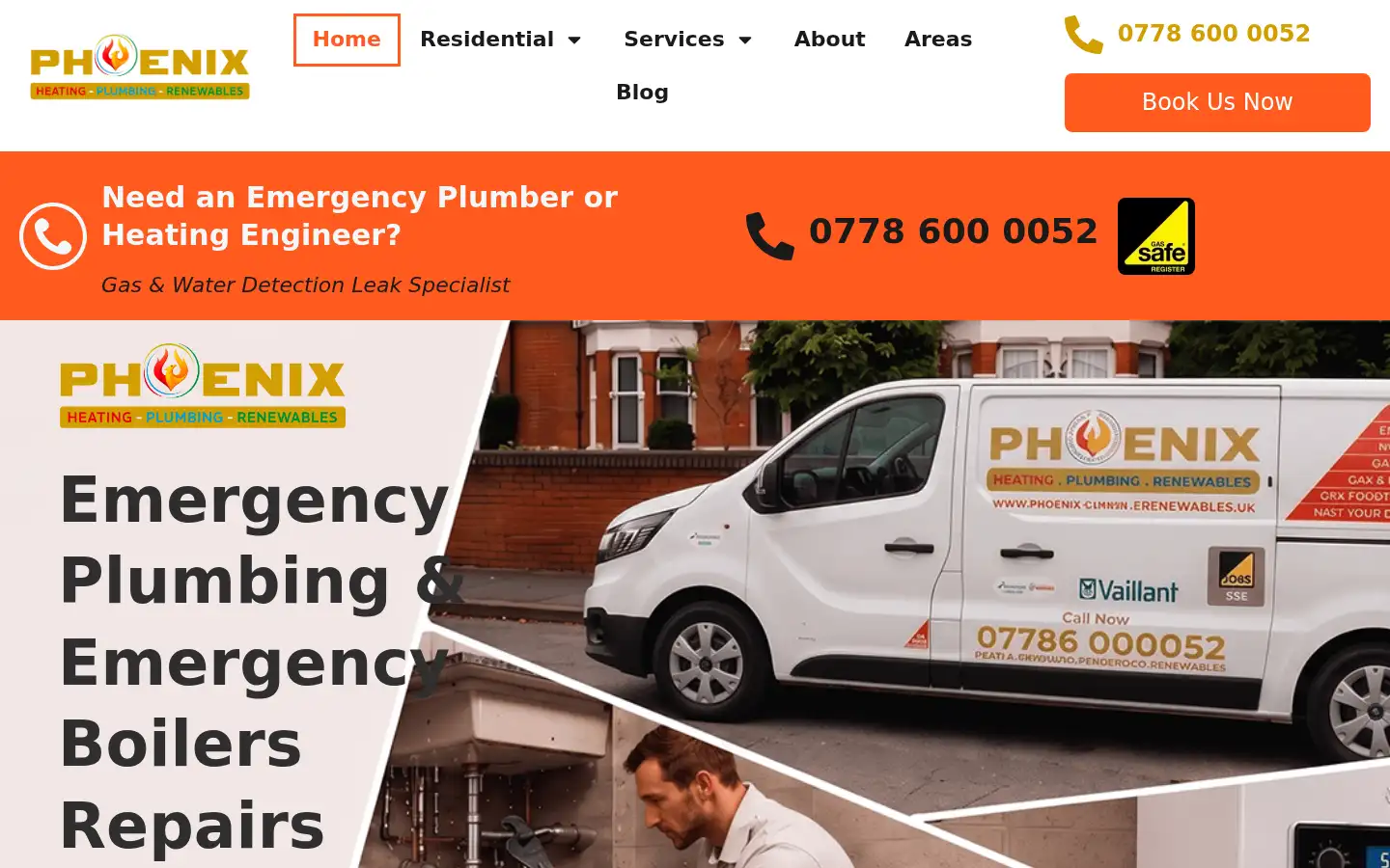 Screenshot of phoenixheatingandplumbing.co.uk