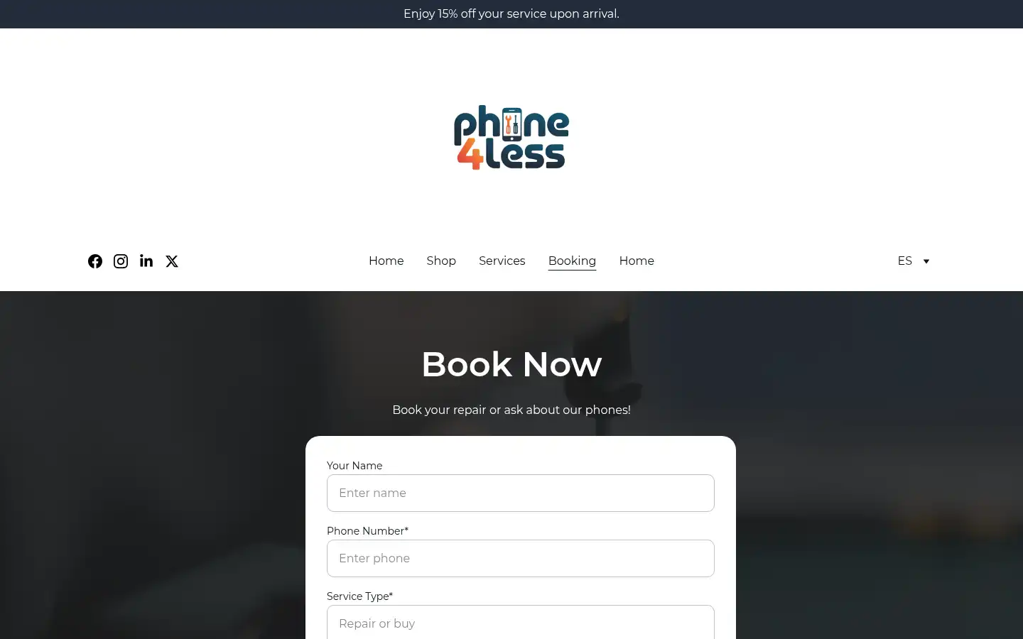 Screenshot of phone4less.store