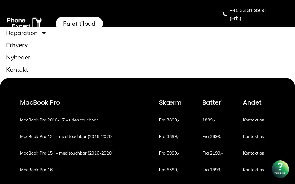 Screenshot of phoneexpert.dk