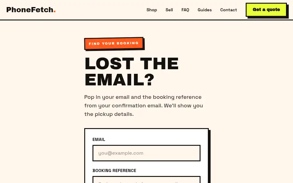 Screenshot of phonefetch.com.au