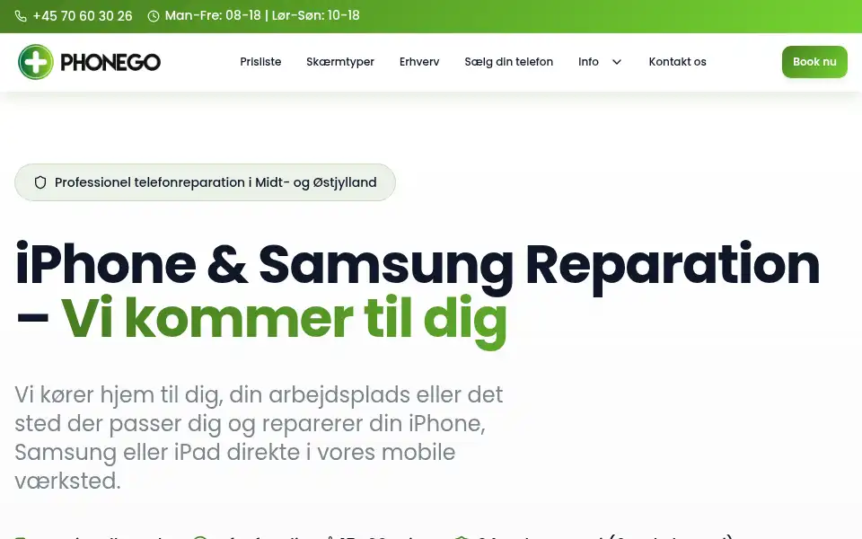 Screenshot of phonego.dk