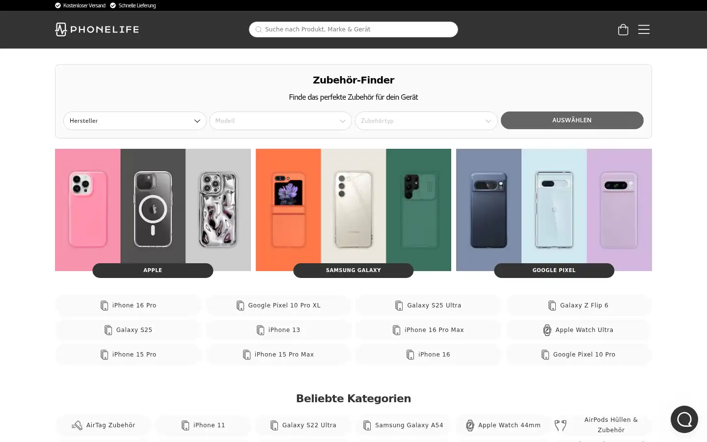 Screenshot of phonelife.de