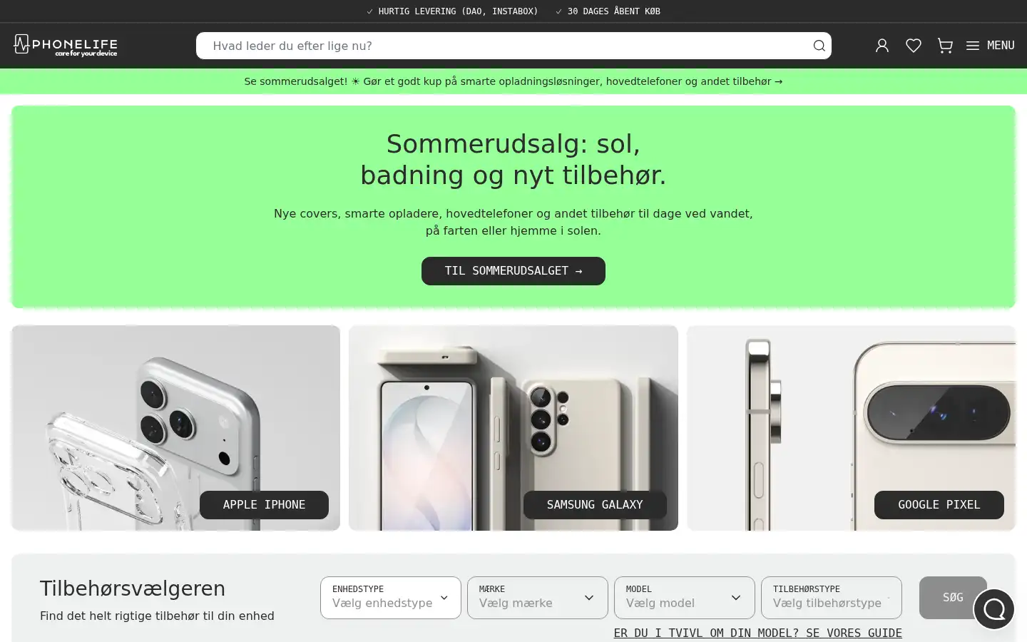 Screenshot of phonelife.dk