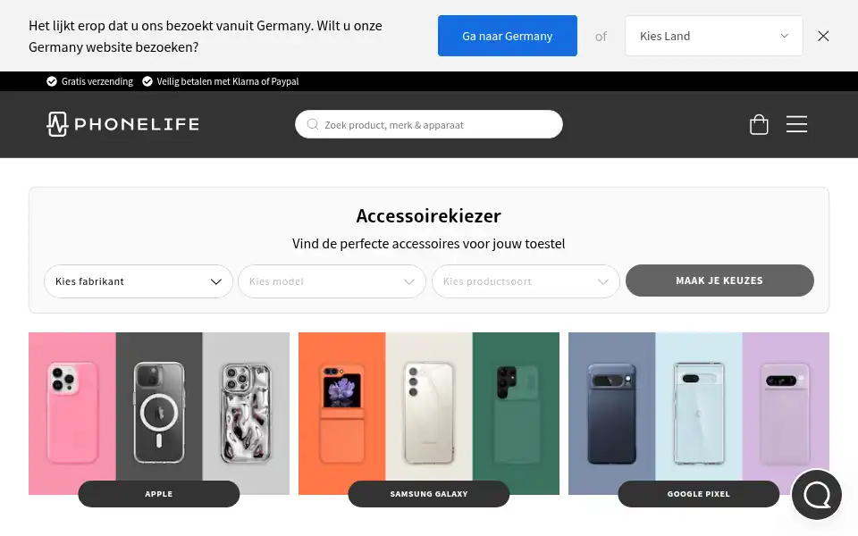 Screenshot of phonelife.nl