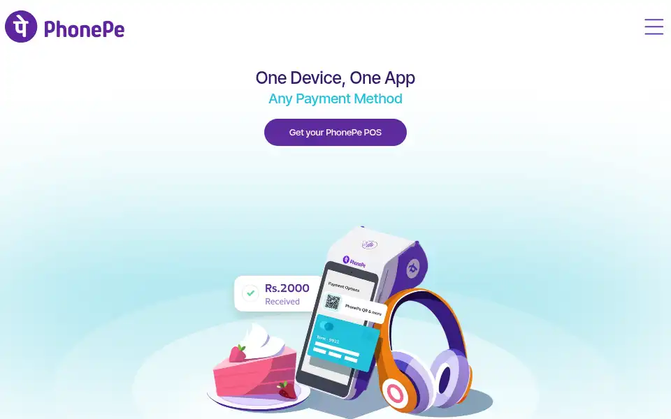 Screenshot of phonepe.in
