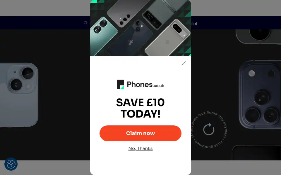 Screenshot of phones.co.uk