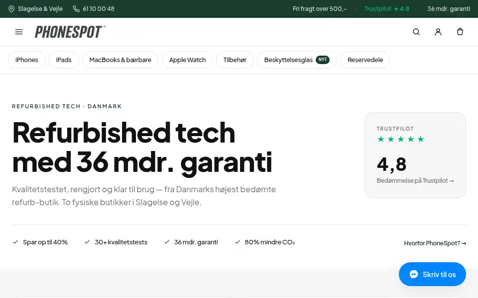 Screenshot of phonespot.dk