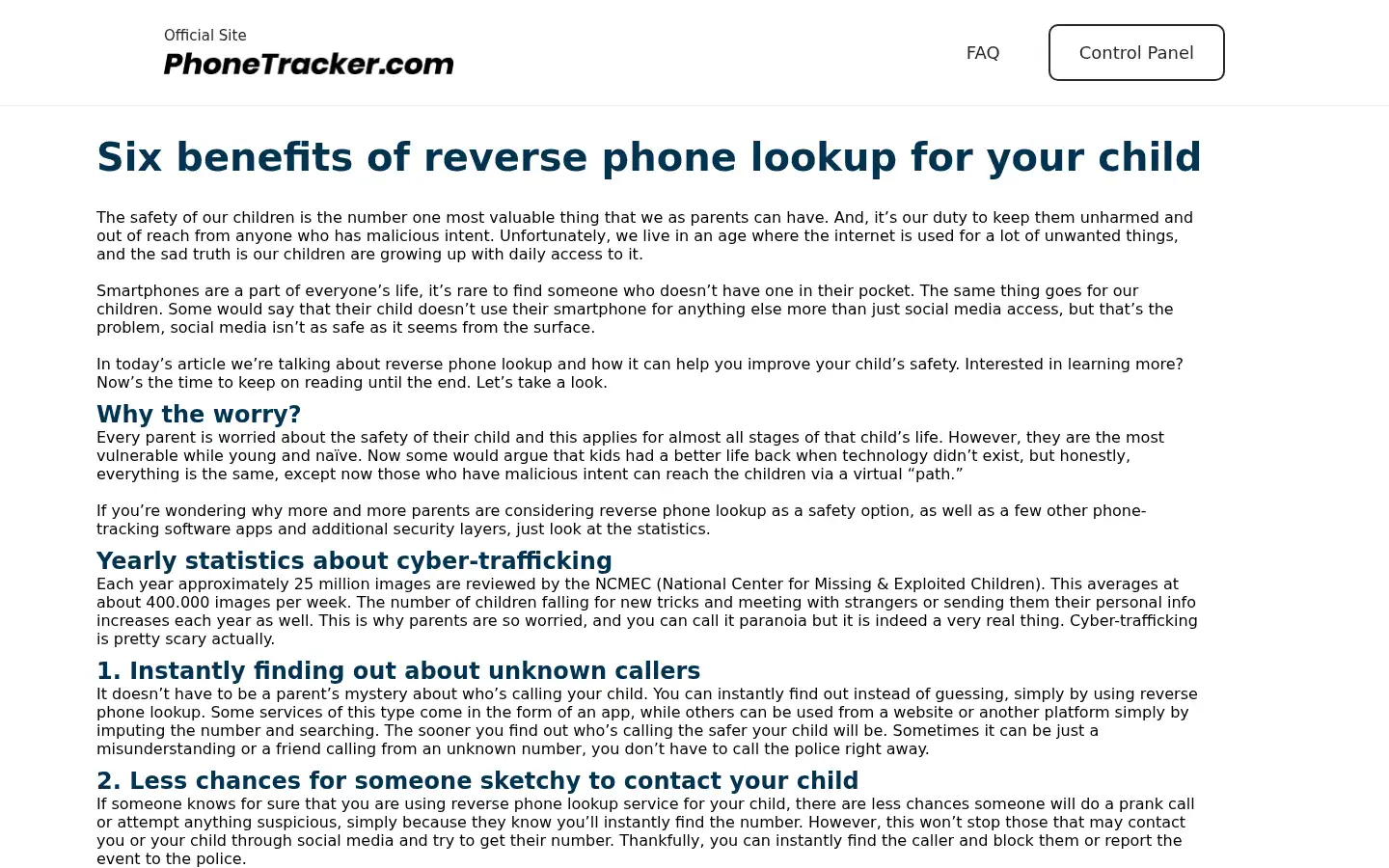 Screenshot of phonetracker.com
