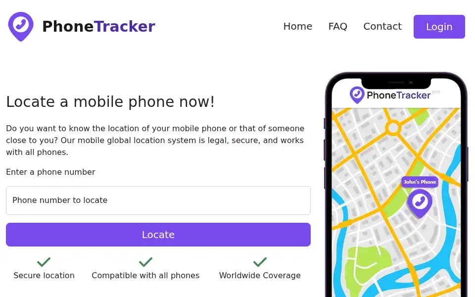 Screenshot of phonetracker.pro