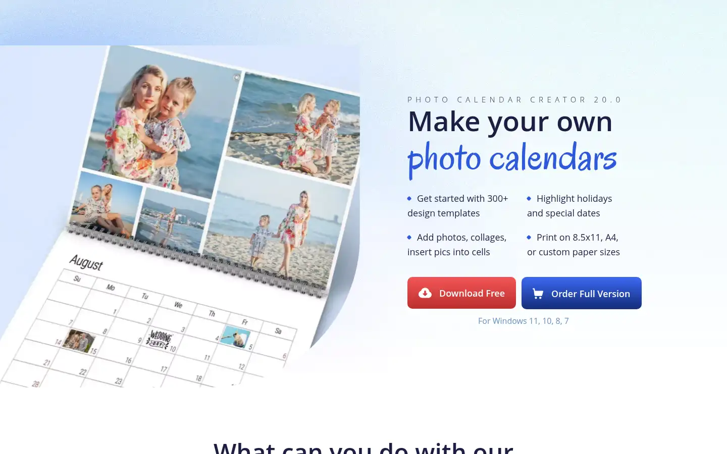 Screenshot of photo-calendar-software.com