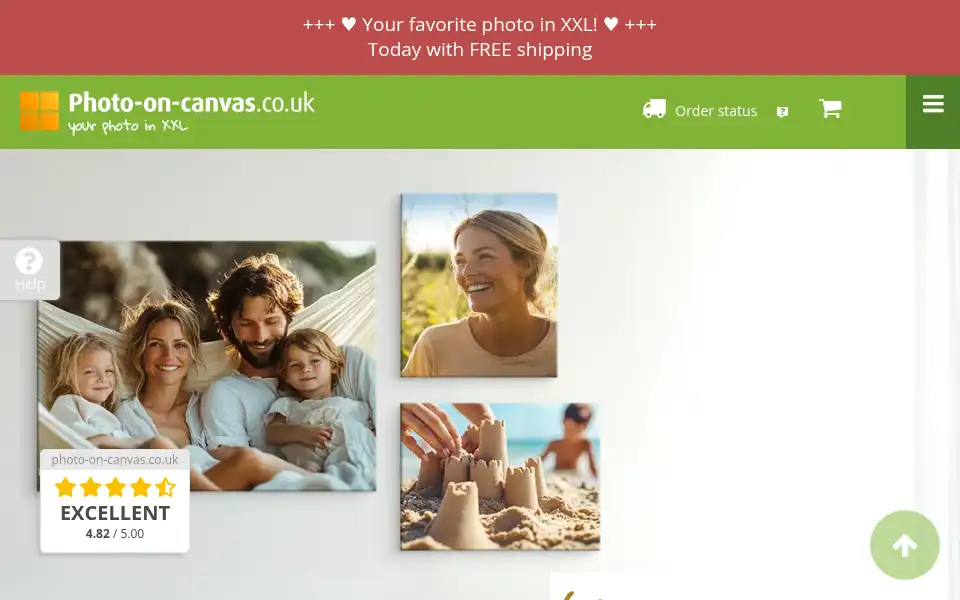 Screenshot of photo-on-canvas.co.uk