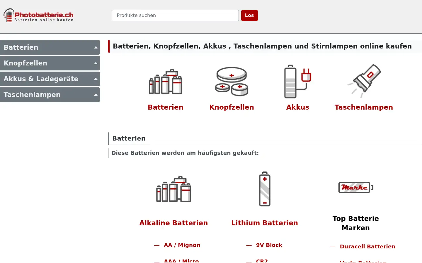 Screenshot of photobatterie.ch