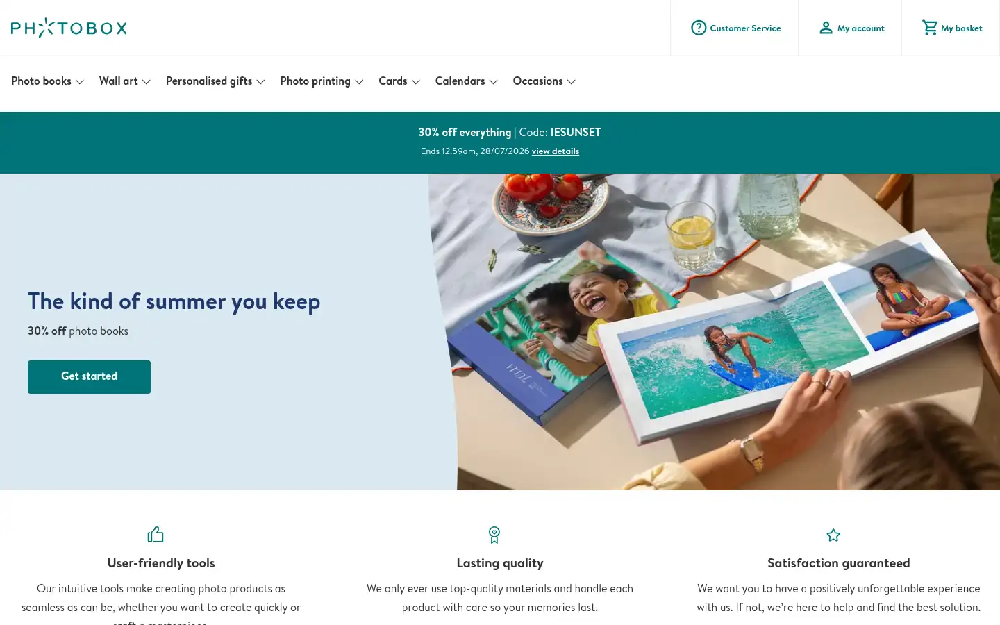 Screenshot of photobox.ie