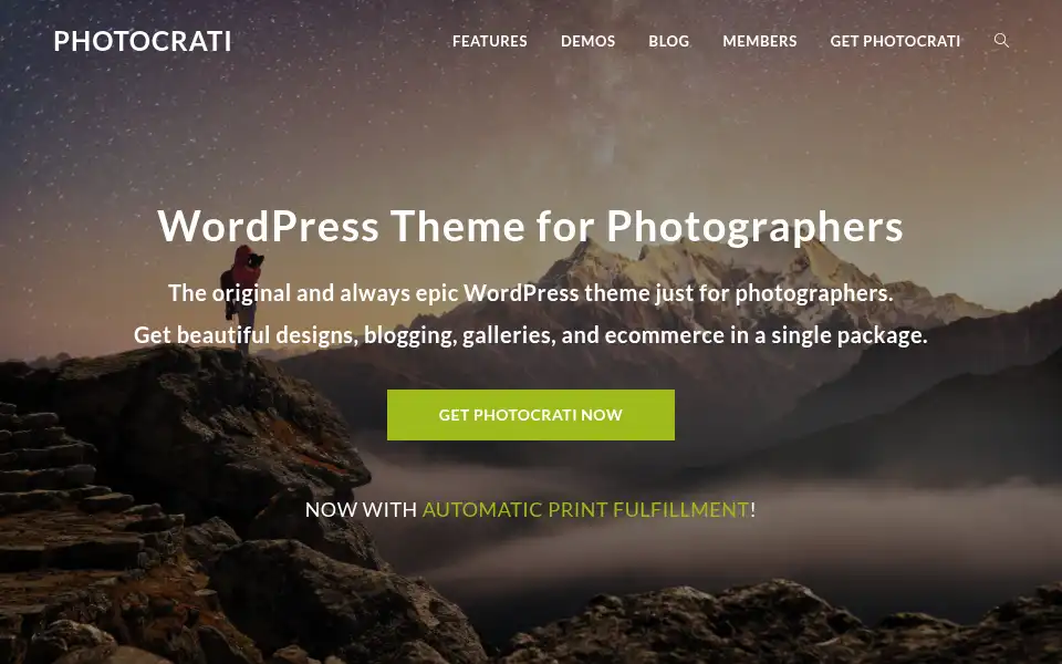 Screenshot of photocrati.com