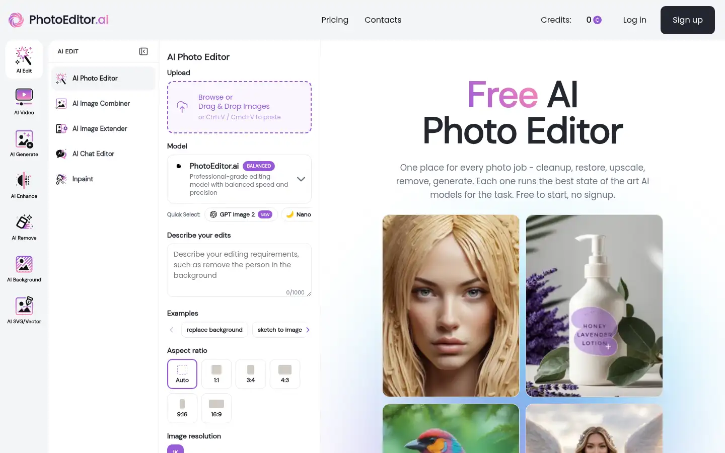 Screenshot of photoeditor.ai