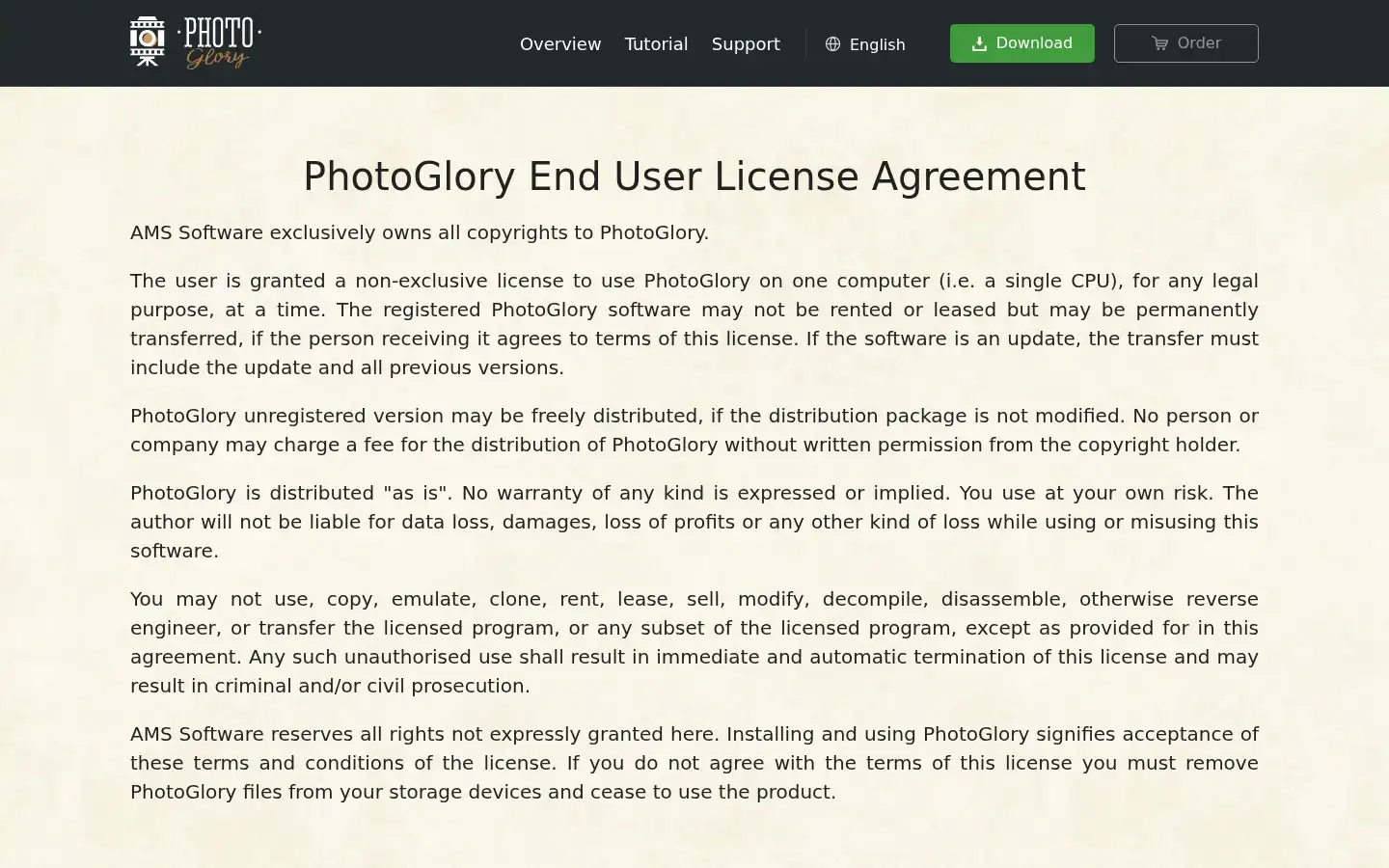 Screenshot of photoglory.net