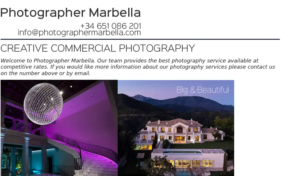 Screenshot of photographermarbella.com