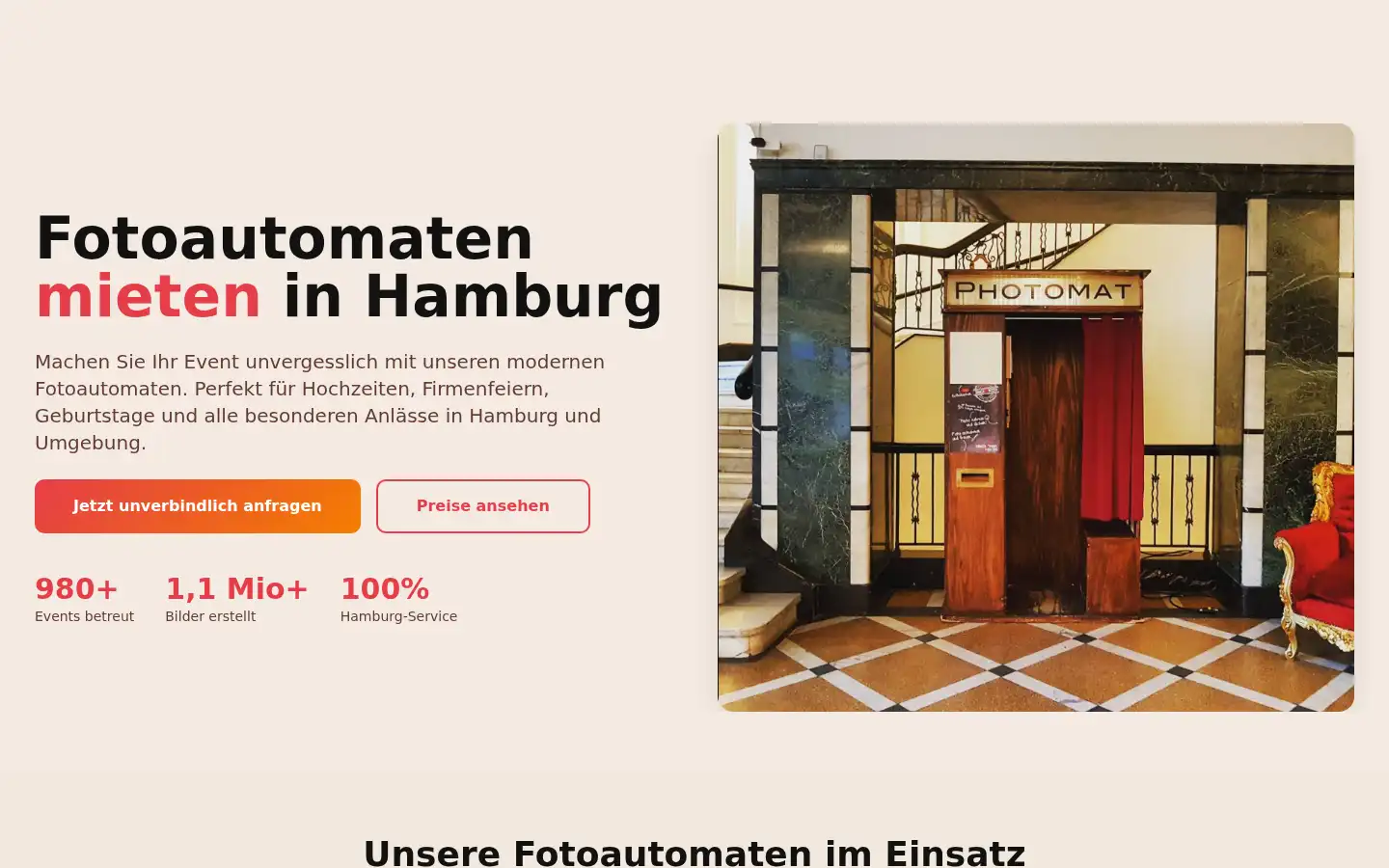 Screenshot of photomat.hamburg