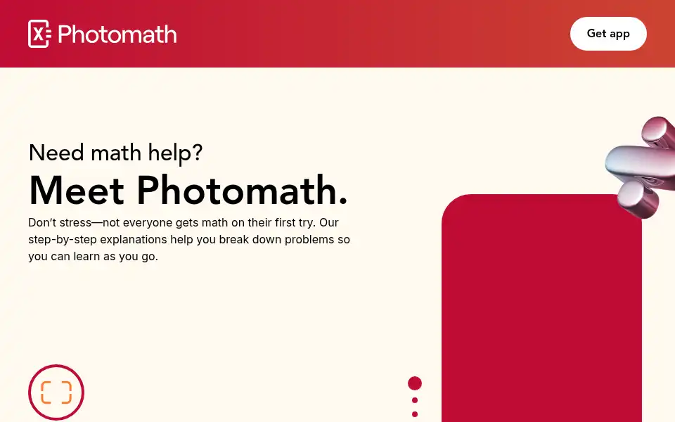 Screenshot of photomath.net