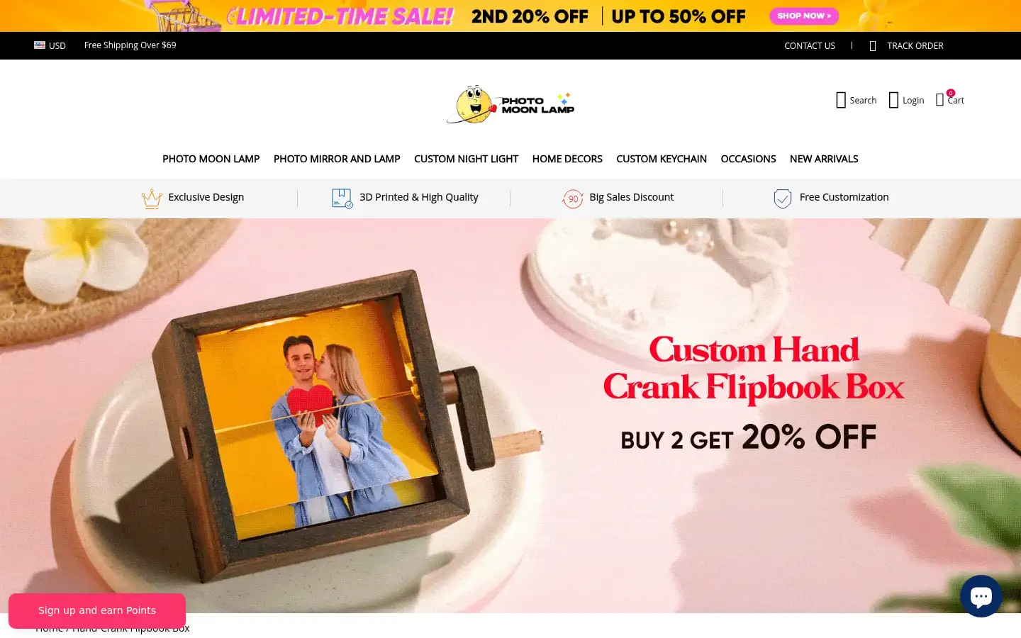 Screenshot of photomoonlamp.com