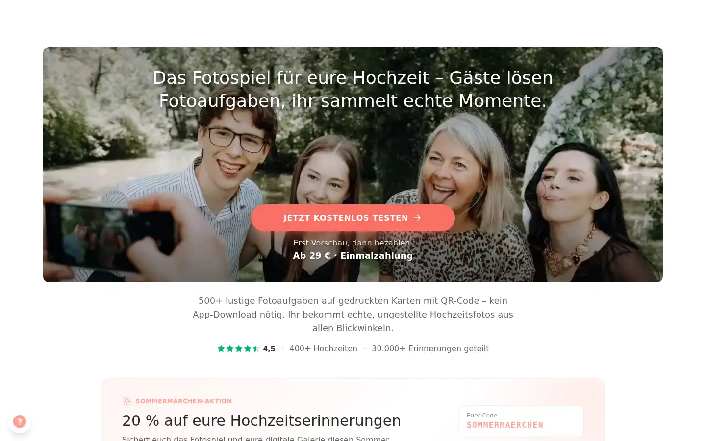 Screenshot of photoquest.wedding