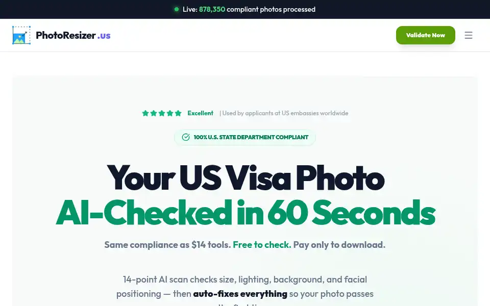 Screenshot of photoresizer.us