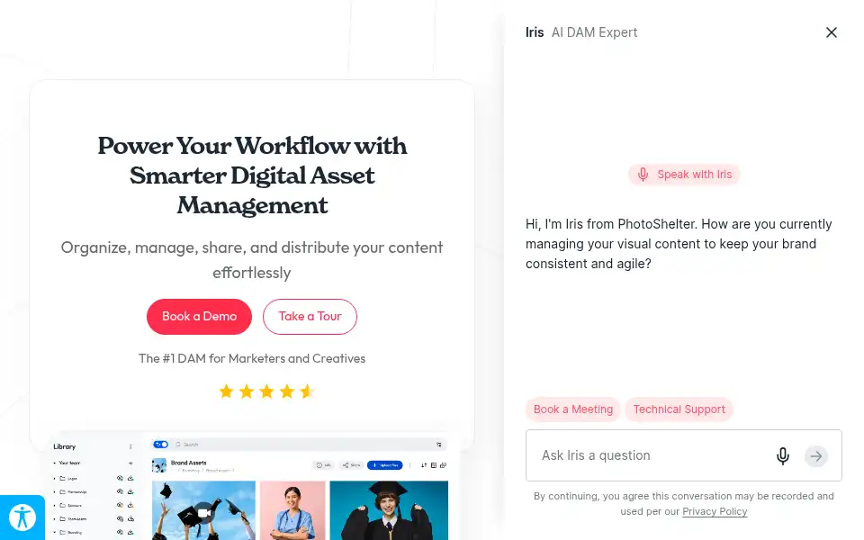 Screenshot of photoshelter.com