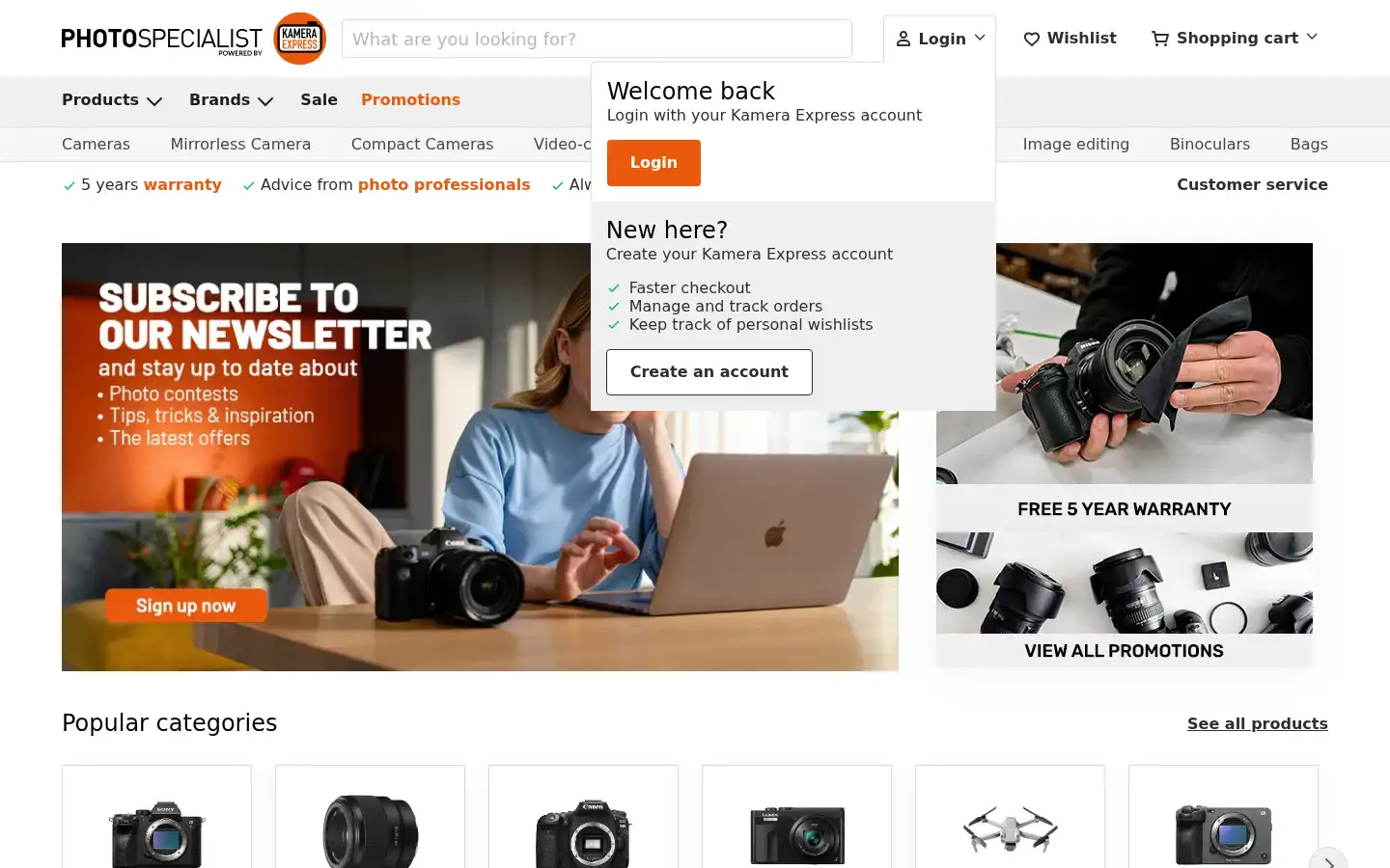 Screenshot of photospecialist.com