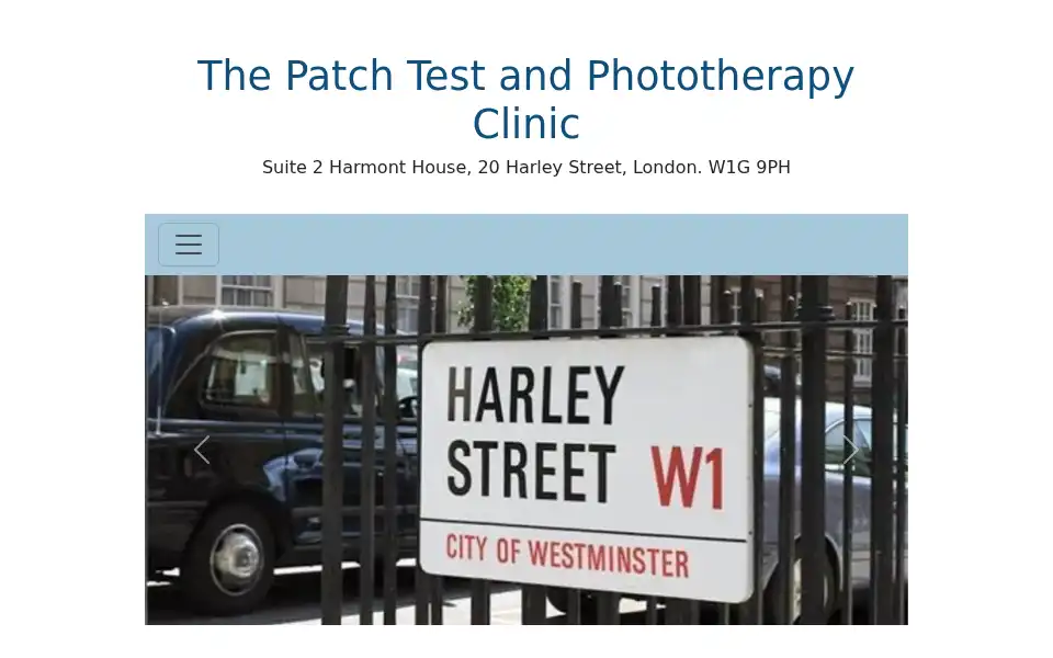 Screenshot of phototherapyclinic.co.uk
