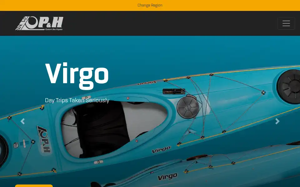 Screenshot of phseakayaks.com