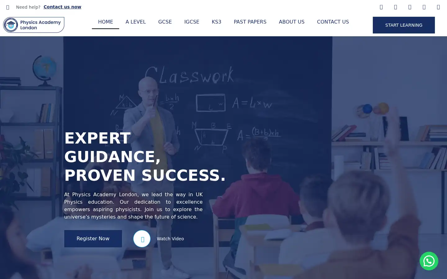 Screenshot of physicsacademylondon.co.uk