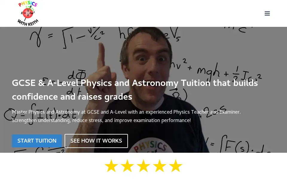 Screenshot of physicswithkeith.com