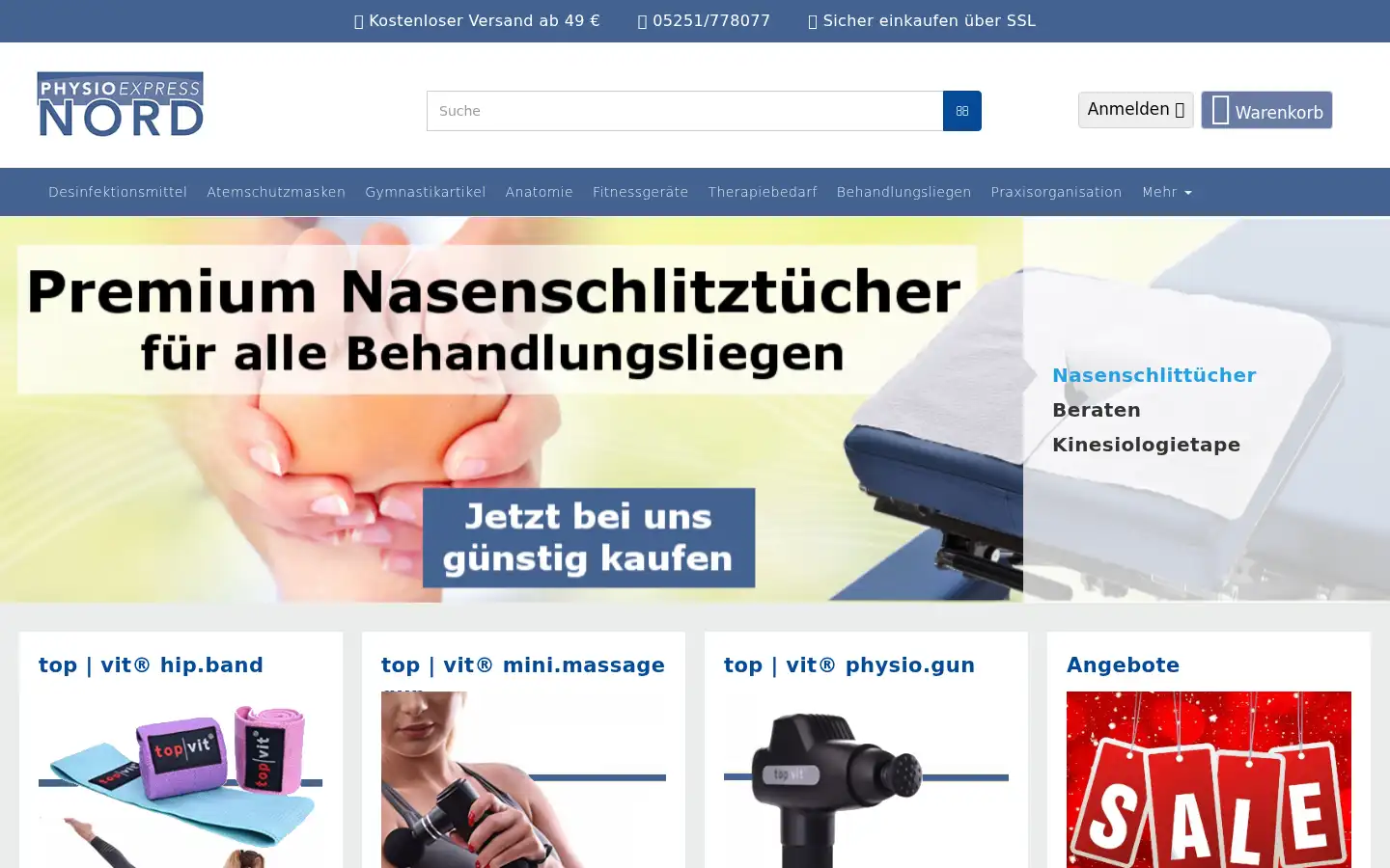 Screenshot of physio-express-nord.de