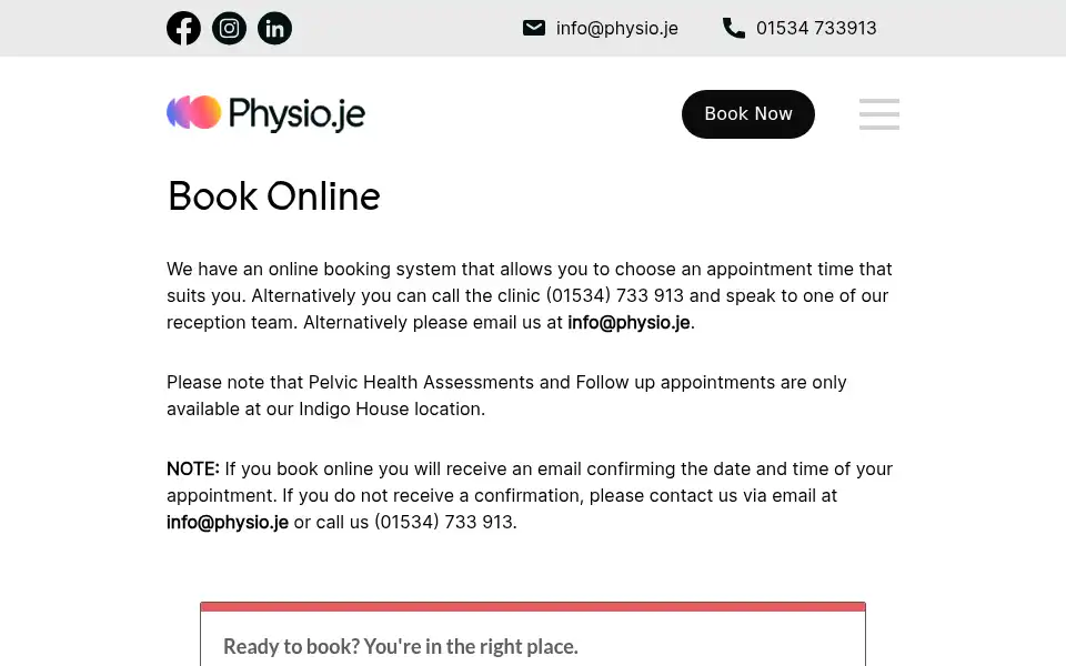 Screenshot of physio.je