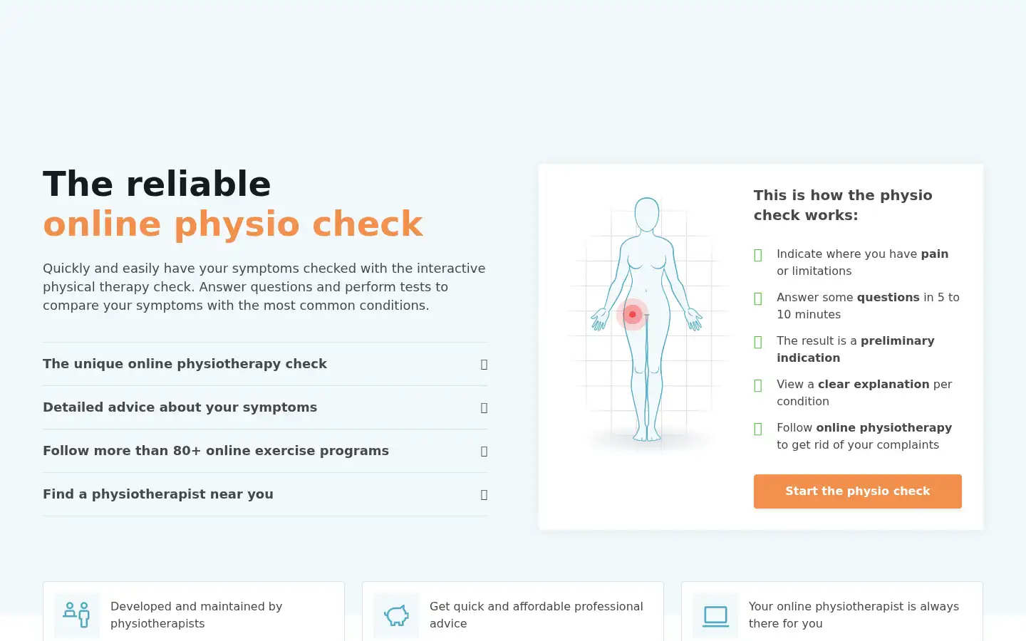 Screenshot of physiocheck.ca