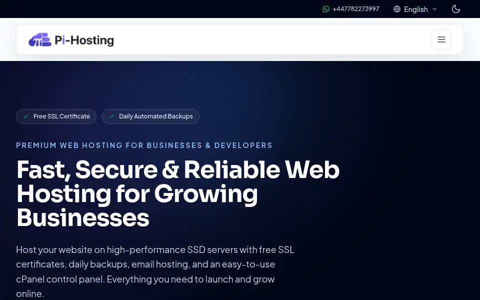 Screenshot of pi-hosting.com