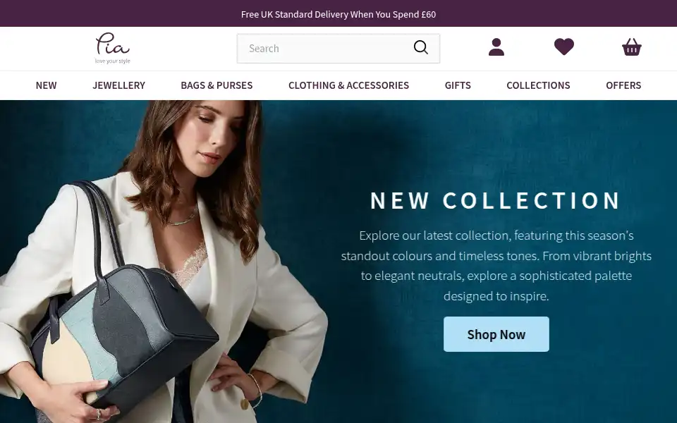 Screenshot of piajewellery.co.uk