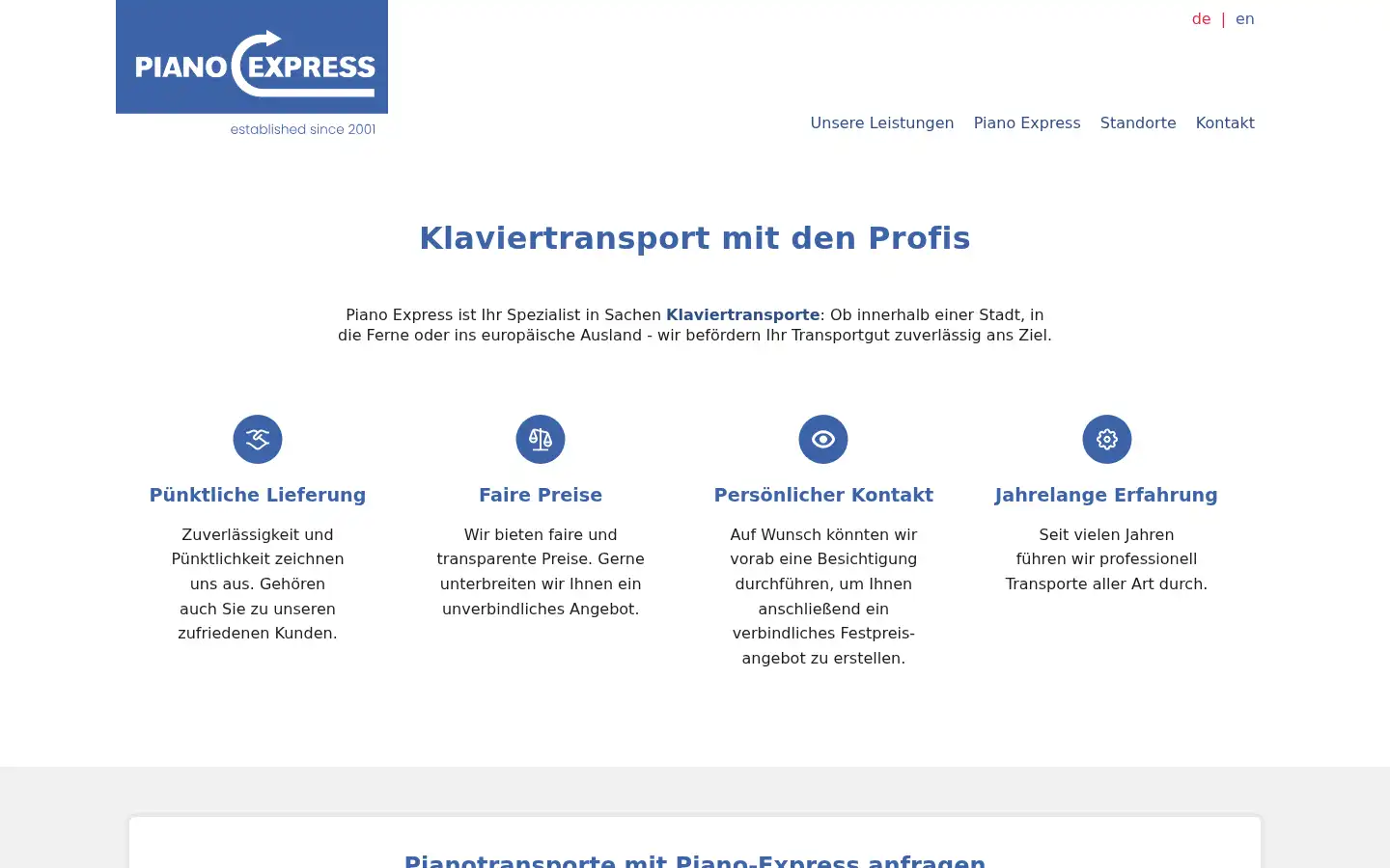 Screenshot of piano-express.de