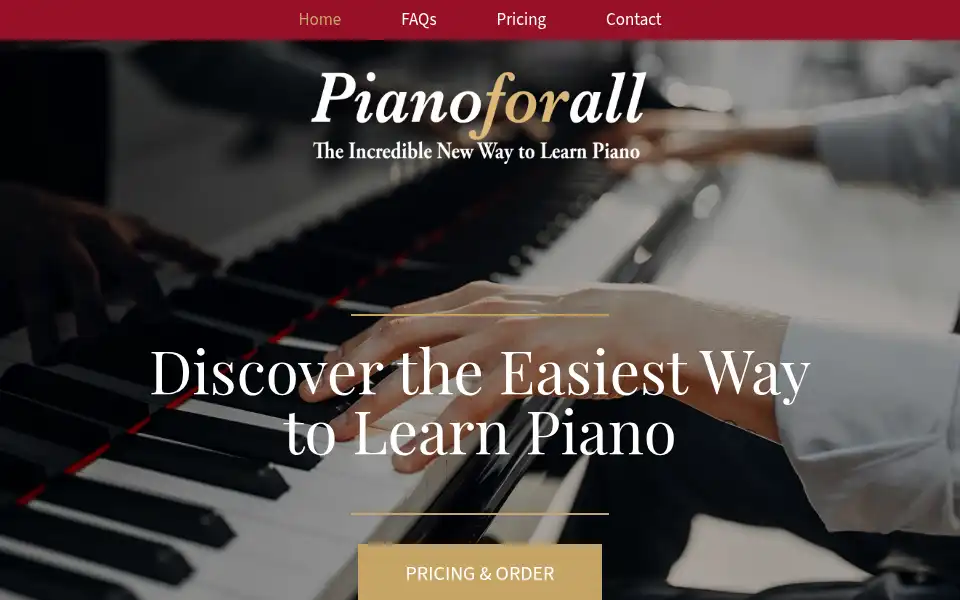 Screenshot of pianoforall.com