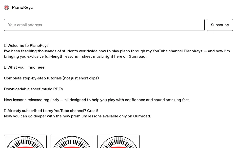 Screenshot of pianokeyz.com
