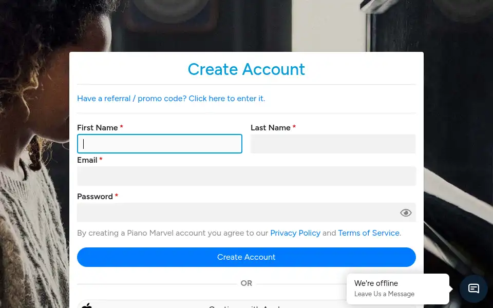Screenshot of pianomarvel.com