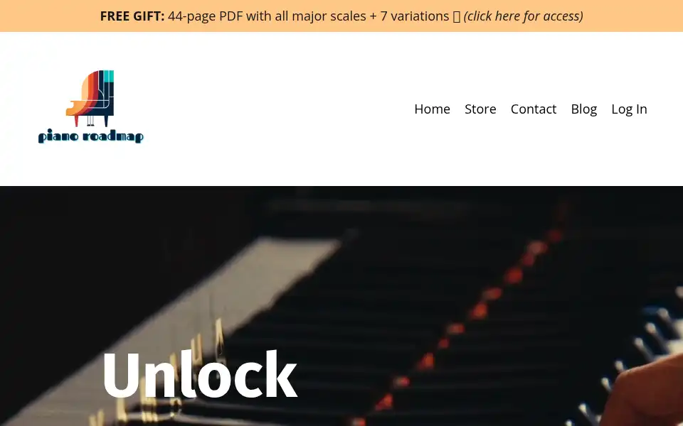Screenshot of pianoroadmap.com