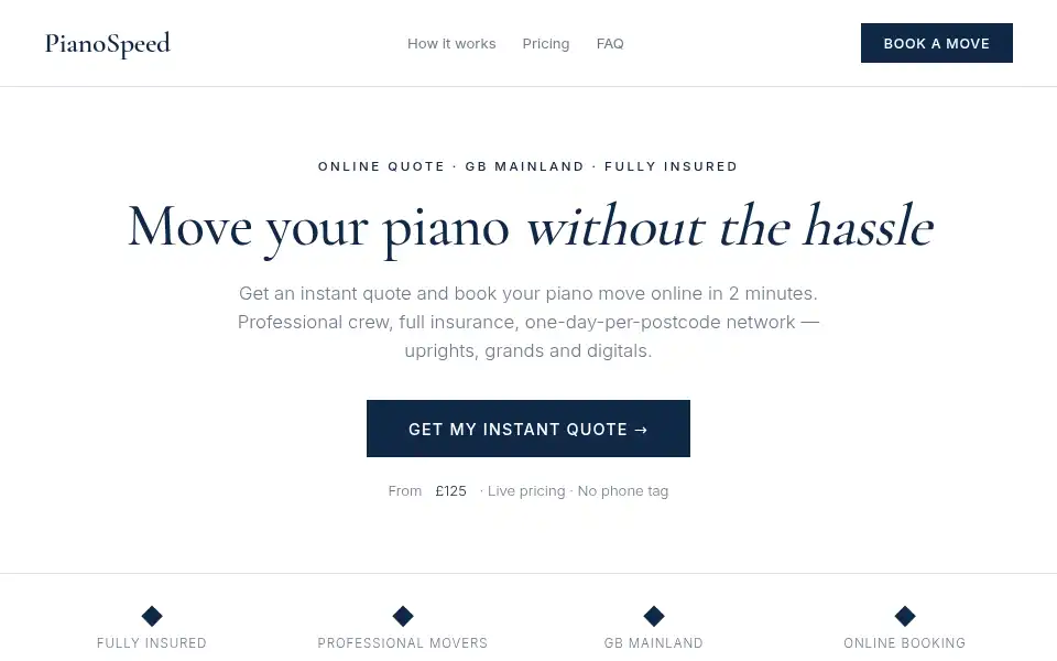 Screenshot of pianospeed.com