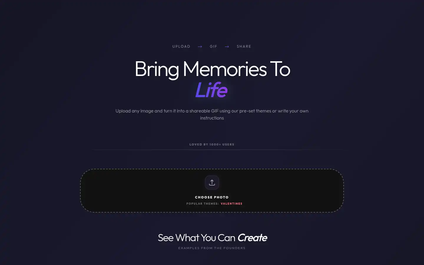 Screenshot of pic2gifs.com